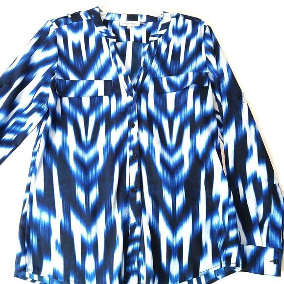 Calvin Klein Size Small Top & Pants Set , Womens Abstacts Blue Light Weight Suit - Picture 4 of 7